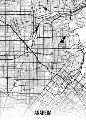 Anaheim white map