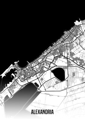 Alexandria white map