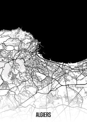 Algiers white map