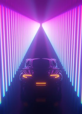 neon car