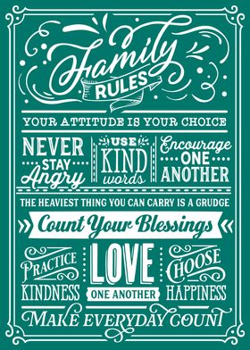 Family Rules Teal