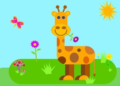 Cute cartoon giraffe