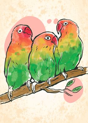 Watercolor Parrots