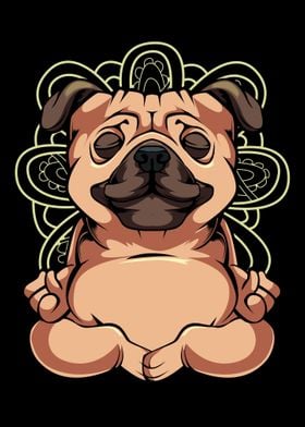 Pug Yoga Mandala Zen