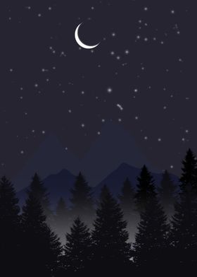 night mountain landscape