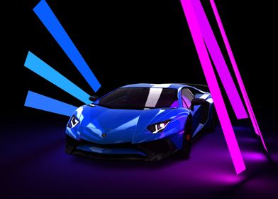 Lamborghini Aventador neon