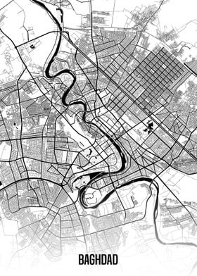 Baghdad white map