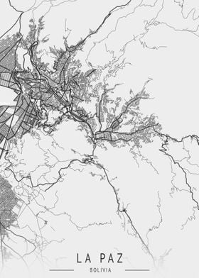 La Paz Bolivia City Map