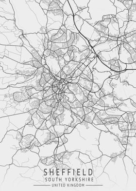 Sheffield England City Map