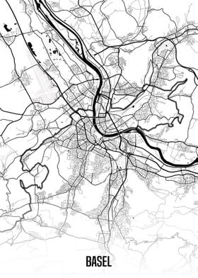 Basel white map