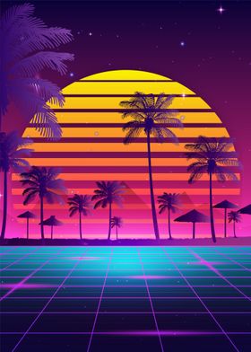 Majestic Sunset Synthwave