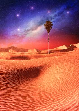 Galaxy Night Desert 