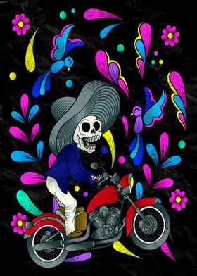 mexican skull moto