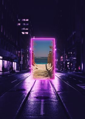 Neon portal on the street