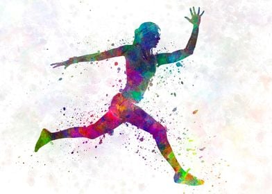 runner in watercolor