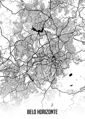 Belo Horizonte white map