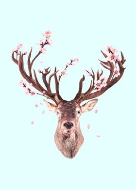 Cherry Blossom Deer