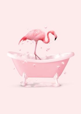 Bathtub Flamingo