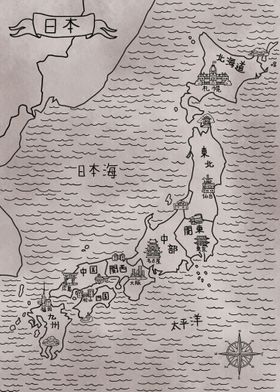 Nihon no haiiro no chizu