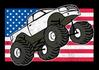 Monster Truck US Flag