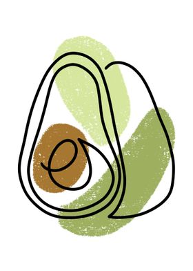 Avocado One Line Drawing