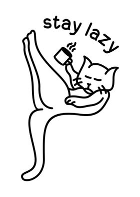 Lazy Cat Drink Coffee 2