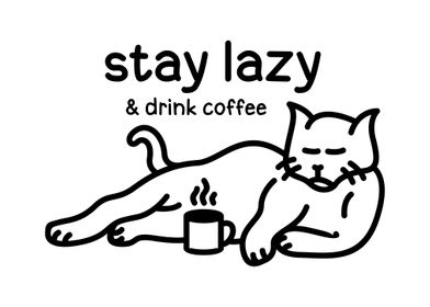 Lazy Cat Drink Coffee 1