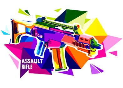 Assault rifle pop art wpap