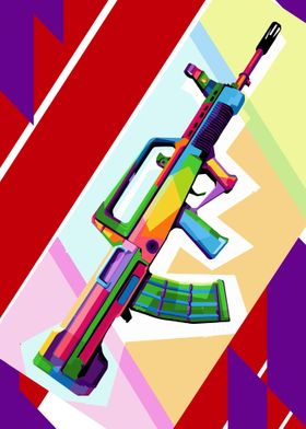 Assault rifle wpap pop art