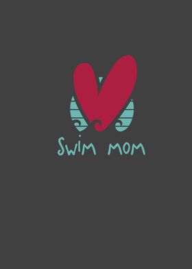 Vintage Swim Mom Swimming