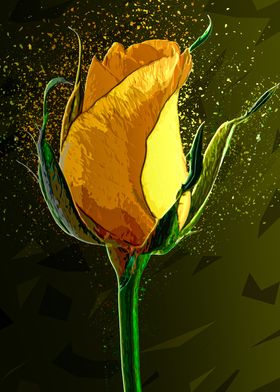 Colored Yellow Rose