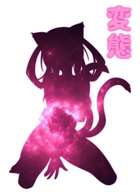 Neko Waifu Anime Cat Girl ' Poster, picture, metal print, paint by  AestheticAlex