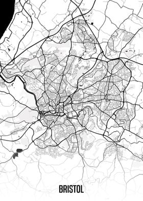 Bristol white map