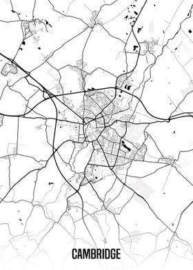 Cambridge white map