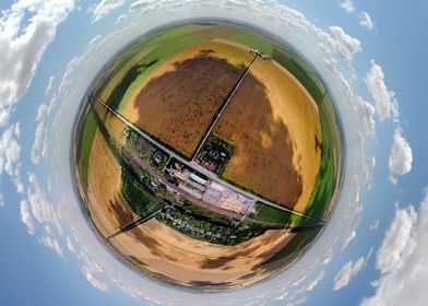 Little planet aerial view