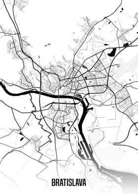 Bratislava white map