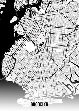 Brooklyn white map