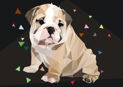 Cute dog low poly art