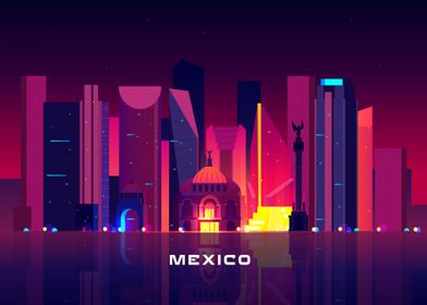 Mexico city skyline