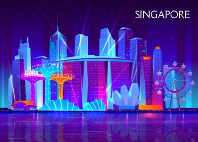 Singapore city night 