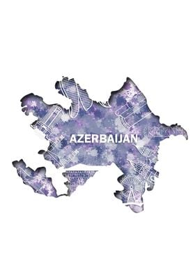 Skyline map of Azerbaijan