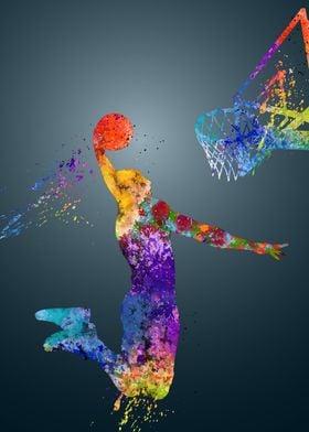 Basketball Player Colorful