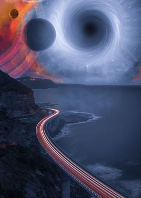 Traffic Road to Black Hole