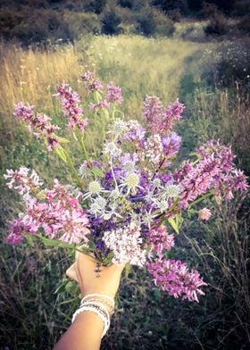 Purple flowers bouquet