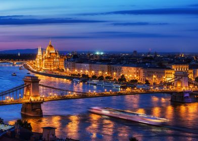 Budapest City At Twilight