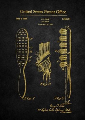 36 Hair Brush Patent