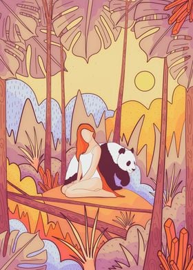 The girl and the panda