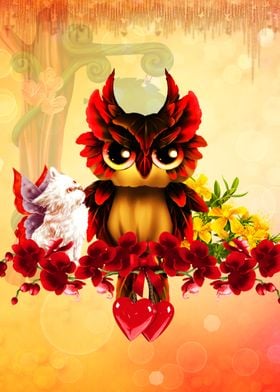 Beautiful fantasy owl with