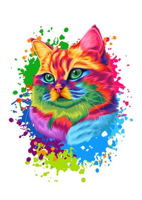 Funny Pop Art Pets of Cat