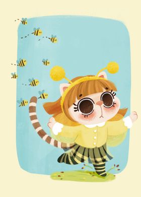 Kitty with Bees